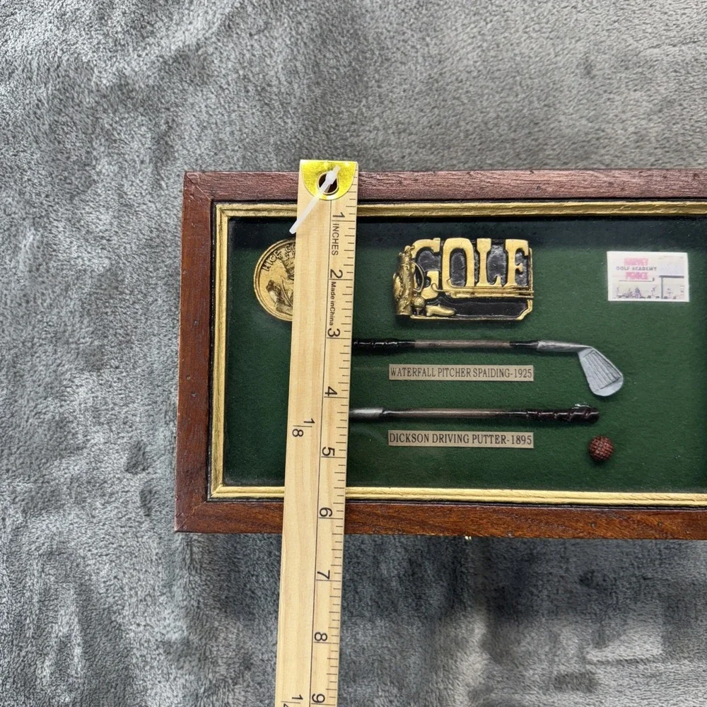 History of Golf Collectible Shadow‎ Box Wood Framed Hanging Display Case